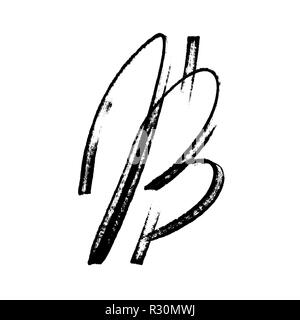 Bitcoin Zeichen - Moderne Kalligraphie, handgezeichneten Schriftzug Stockfoto