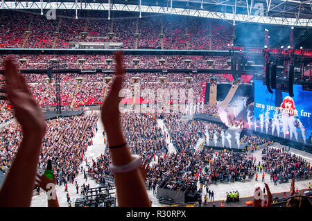 LONDON - 23.Juni: Taylor Swift führt in Konzert im Wembley Stadium am 23. Juni 2018 in London, Vereinigtes Königreich. Stockfoto