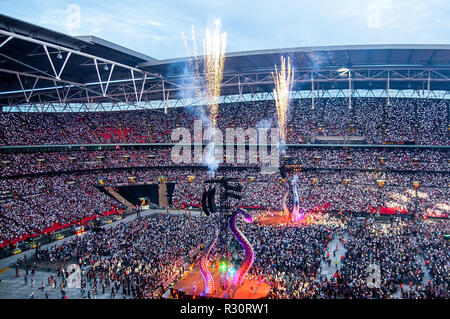 LONDON - 23.Juni: Taylor Swift führt in Konzert im Wembley Stadium am 23. Juni 2018 in London, Vereinigtes Königreich. Stockfoto