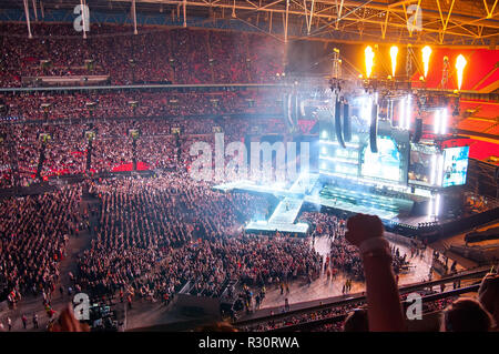 LONDON - 23.Juni: Taylor Swift führt in Konzert im Wembley Stadium am 23. Juni 2018 in London, Vereinigtes Königreich. Stockfoto