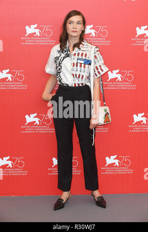Hannah Gross besucht die 75. Photokalle der Venedig-Filmfestivals für den Berg im Casino Sala in Venedig. August 2018 © Paul Treadway Stockfoto