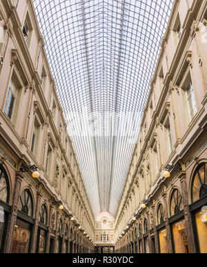 Die königlichen Saint-Hubert Galerien, Ensemble der verglasten Arkaden in Brüssel, Belgien Stockfoto