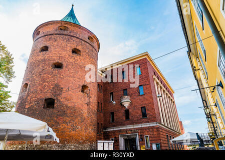 Der Pulverturm, ein Teil der alten Stadtmauer, Riga, Lettland, Baltikum, Europa. Stockfoto