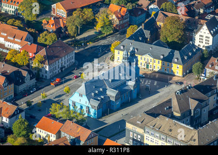 Luftaufnahme, TU Clausthal, Adolph-Roemer-Straße Markt, Evangelisch-lutherische Kirche des Heiligen Geistes, an der Marktkirche, Clau Stockfoto