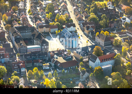 Luftaufnahme, TU Clausthal, Adolph-Roemer-Straße Markt, Evangelisch-lutherische Kirche des Heiligen Geistes, an der Marktkirche, Clau Stockfoto