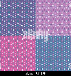 Bunte Blumen Muster festlegen Stock Vektor
