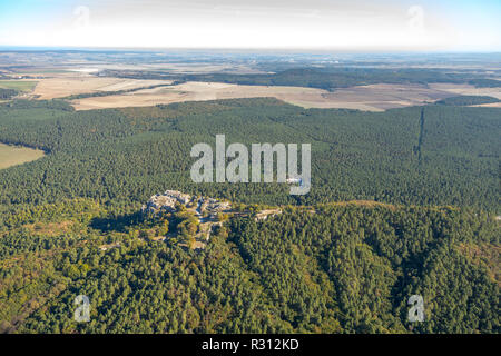 Luftbild, Burg und Festung Regenstein, Am Platenberg, Blankenburg (Harz), Blankenburg, Paderborn, Sachsen-Anhalt, Deutschland, Europa, DEU, Europa, bi Stockfoto