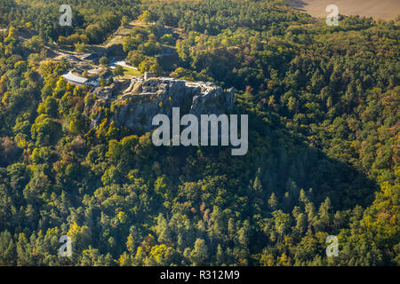 Luftbild, Burg und Festung Regenstein, Am Platenberg, Blankenburg (Harz), Blankenburg, Paderborn, Sachsen-Anhalt, Deutschland, Europa, DEU, Europa, bi Stockfoto