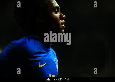 Das Stadion MK, Milton Keynes, UK. 20 Nov, 2018. Internationaler Fußball-freundlich, Brasilien gegen Kamerun; William von Brasilien Credit: Aktion plus Sport/Alamy leben Nachrichten Stockfoto