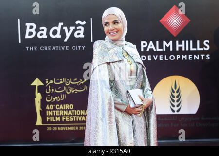 Kairo. 20 Nov, 2018. Schauspielerin Mona Abdel Ghani nimmt an der Eröffnungsfeier der 40. Cairo International Film Festival (Ciff) in Kairo, Ägypten, an November 20, 2018. 40 Cairo International Film Festival eröffnet am Dienstag in der ägyptischen Hauptstadt inmitten von hohen Erwartungen an das älteste Filmfestival in der Region des Nahen und Mittleren Ostens. Quelle: Xinhua/Alamy leben Nachrichten Stockfoto