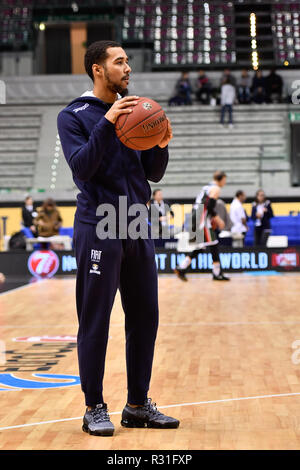 Turin, Italien. 21. November 2018. Dallas Joseph Moore während der 7 Tage EuroCup 2018/19 basketball Match zwischen FIAT AUXILIUM TORINO PalaVela VS UNICS KAZAN am Am 21.November, 2018 in Turin, Italien. Quelle: FABIO UDINE/Alamy leben Nachrichten Stockfoto