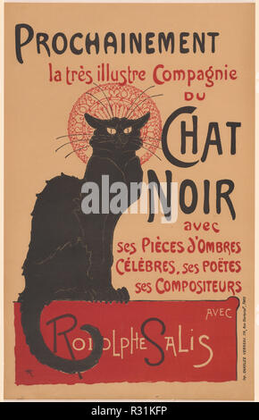 Prochainement la très illustre Compagnie Le Chat Noir (Plakat für die Gesellschaft der schwarzen Katze). Stand: 1896. Maße: Blatt: 62,1 x 39,2 cm (24 5/6 x 15 5/6 in.). Medium: farblithographie auf Webte Papier, montiert auf Musselin. Museum: Nationalgalerie, Washington DC. Autor: STEINLEN, TEOPHILE. - THEOPHILE ALEXANDRE STEINLEN. Stockfoto