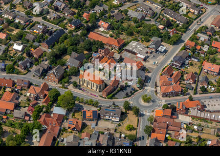 Luftaufnahme, Übersicht katholische Filialkirche Sankt Agatha, Alverskirchen, Everswinkel, Kreis Warendorf, Ruhrgebiet, Nordrhein-Westfalen, Deutschland, Stockfoto