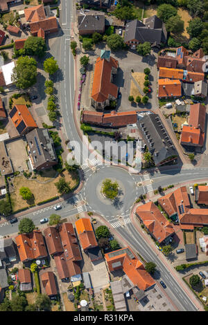 Luftaufnahme, Übersicht katholische Filialkirche Sankt Agatha, Alverskirchen, Everswinkel, Kreis Warendorf, Ruhrgebiet, Nordrhein-Westfalen, Deutschland, Stockfoto