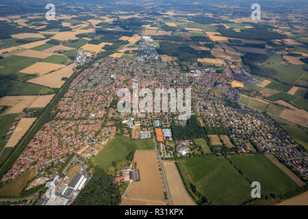 Luftaufnahme, Überblick Frozen Food Store Everswinkel GmbH, Münsterstraße, Everswinkel, Kreis Warendorf, Ruhrgebiet, Nordrhein-Westfalen, Deutschland, Stockfoto