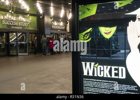 Böse, das Musical, die U-Bahn Eingang im Gershwin Theatre, NEW YORK CITY, USA Stockfoto