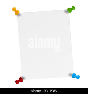 leeres weißes Blatt Papier mit 4-polig Stockfoto