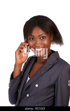 Afrikanische geschäftsfrau am Telefon Stockfoto