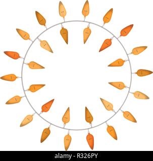 Weihnachtsbeleuchtung in einem Kreis isoliert Symbol Stock Vektor