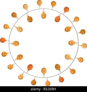 Weihnachtsbeleuchtung in einem Kreis isoliert Symbol Stock Vektor