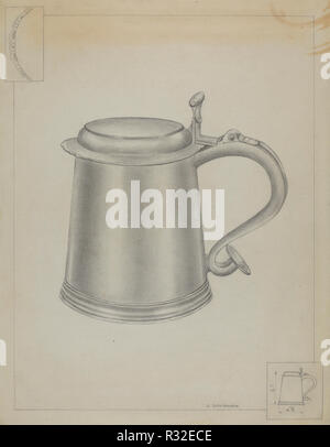 Silber Tankard. Vom: C. 1936. Maße: gesamt: 29,4 x 22,9 cm (11 9/16 x 9 in.). Medium: Graphit auf Pappe. Museum: Nationalgalerie, Washington DC. Autor: Gordon Sanborn. Stockfoto