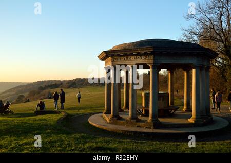 Reigate Hill, Sonnenuntergang im Herbst Stockfoto