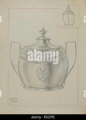 Silber Sugar Bowl. Vom: C. 1936. Maße: Gesamt: 30 x 23 cm (11 13/16 x 9 1/16 in.). Medium: Graphit auf Pappe. Museum: Nationalgalerie, Washington DC. Thema: Clayton Braun. Stockfoto