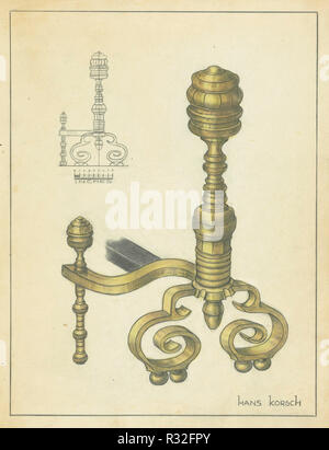 Feuerbock (ein Paar). Vom: C. 1939. Maße: gesamt: 28,6 x 22,2 cm (11 1/4 x 8 3/4 in.) Original IAD Objekt: 24' hoch. Medium: Aquarell und Graphit auf Pappe. Museum: Nationalgalerie, Washington DC. Autor: Hans Korsch. Stockfoto