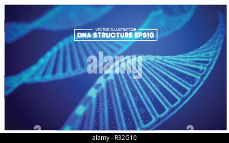 Genom-dna Vector Illustration. DNA-Struktur EPS 10. Genomsequenzierung Konzept der Gvo und Genom bearbeiten. Pharmazeutische Chemie und DNA-Forschung. Biotechnologie von Molekül Verbindung. Menschliche Genom crispr-DNA. Stock Vektor