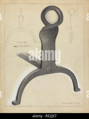 Feuerbock (ein Paar). Vom: C. 1953. Maße: gesamt: 29,2 x 23,1 cm (11 1/2 x 9 1/8 in.) Original IAD Objekt: 14' hoch; 12 1/2" lang. Medium: Graphit- und gouache auf Karton. Museum: Nationalgalerie, Washington DC. Autor: Mildred Ford. Stockfoto