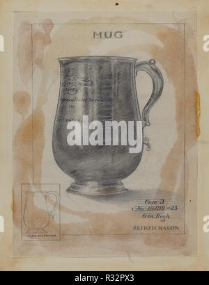 Silber Becher. Stand: 1935/1942. Maße: gesamt: 26,7 x 20 cm (10 1/2 x 7 7/8 in.). Medium: Graphit auf Papier. Museum: Nationalgalerie, Washington DC. Autor: Alfred Nason. Stockfoto