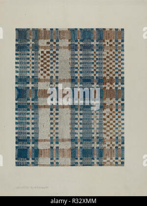 Handgewebte Bettdecke. Vom: C. 1938. Maße: gesamt: 35,2 x 27,8 cm (13 7/8 x 10 15/16 in.) Original IAD Objekt: 74" Platz. Medium: Aquarell und Graphit auf Papier. Museum: Nationalgalerie, Washington DC. Autor: Magnus S. Fossum. Stockfoto