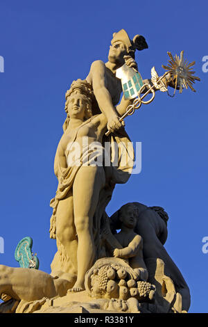 Marktplatzbrunnen in Mannheim Stockfoto