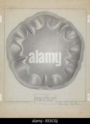 Silberne Schale. Stand: 1936. Abmessungen: insgesamt: 29 x 22,5 cm (11 5/6 x 8 7/8 in.) Original IAD Objekt: 11 1/2" im Durchmesser; 1 3/4" tief. Medium: Graphit auf Papier. Museum: Nationalgalerie, Washington DC. Autor: Charles Cullen. Stockfoto