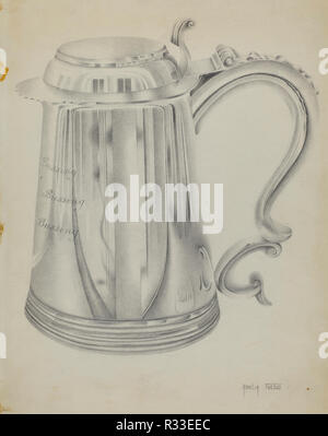 Silber Tankard. Vom: C. 1936. Maße: gesamt: 29,2 x 22,8 cm (11 1/2 x 9 in.). Medium: Graphit auf Papier. Museum: Nationalgalerie, Washington DC. Thema: Amelia Tuccio. Stockfoto