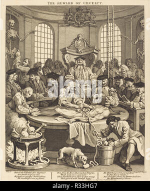 Die Belohnung der Grausamkeit. Stand: 1751. Medium: Radierung und Gravur. Museum: Nationalgalerie, Washington DC. Autor: William Hogarth. HOGARTH, William. Stockfoto