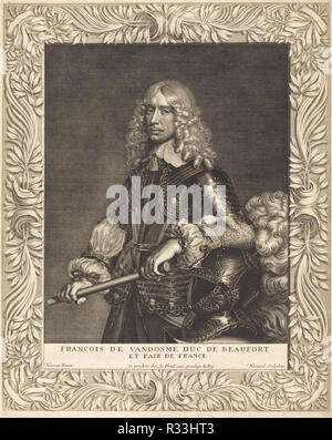 Francois Duc de Beaufort. Stand: 1649. Medium: Gravur. Museum: Nationalgalerie, Washington DC. Autor: Robert Nanteuil nach Jean Nocret. Stockfoto