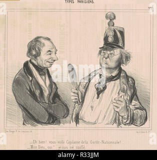 Eh bien! Vous voila Capitaine de la garde nationale. Vom: 19. Medium: Lithographie. Museum: Nationalgalerie, Washington DC. Thema: Honoré Daumier. Stockfoto