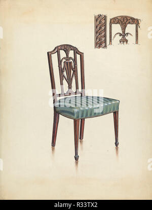 Side Chair. Stand: 1936. Maße: gesamt: 29,8 x 22,8 cm (11 3/4 x 9 in.). Medium: Aquarell, Gouache, und Feder und Tinte auf Papier. Museum: Nationalgalerie, Washington DC. Autor: M.Rosenshield-von-Paulin. Stockfoto