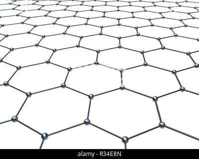 Graphen Struktur schematische Ebenenmodell. 3D RenderIllustration