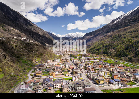 Stadt von Grosio, Veltlin Stockfoto