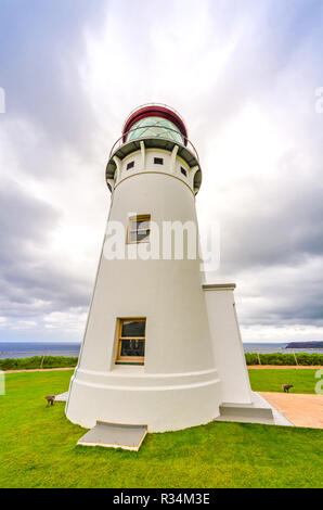 Der Blick auf den Leuchtturm von Kilauea in Kauai, Hawaii Stockfoto