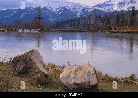 Adygeja river white spring, touristische Stockfoto