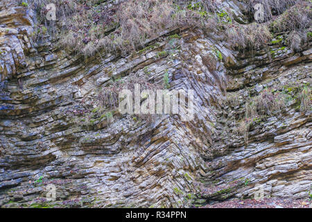 Alte Platten, Stein Textur rock, Naturbraun Stockfoto