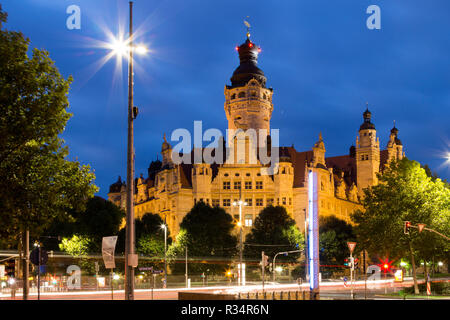 Neustadt-Halle-Leipzig (blaue Stunde) Stockfoto