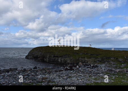 Norwegen, Lofoten, Andenes, Børhella, Leuchtturm, Fyr, Skrinet, Fyrlykt, Børvågen, Andøya, Leuchtfeuer, Position, Fahrwasser, Untiefe, Küste, Insel Stockfoto