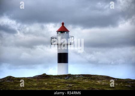 Norwegen, Lofoten, Andenes, Børhella, Leuchtturm, Fyr, Skrinet, Fyrlykt, Børvågen, Andøya, Leuchtfeuer, Position, Fahrwasser, Untiefe, Küste, Insel Stockfoto