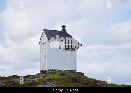 Norwegen, Lofoten, Andenes, Børhella, Leuchtturm, Fyr, Skrinet, Fyrlykt, Børvågen, Andøya, Leuchtfeuer, Position, Fahrwasser, Untiefe, Küste, Insel Stockfoto