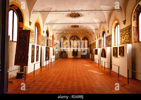 Monte Oliveto Maggiore, Siena, Toskana - Italien, 17. August 2018: Museum der Abtei von Asciano Stockfoto