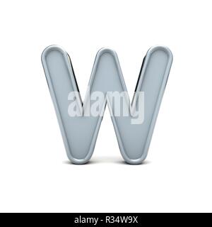 Buchstabe W abgeschrägte Großbuchstaben. 3D-Rendering Stockfoto